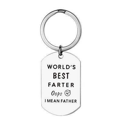 Funny Fathers Day Dog Tag Keychain