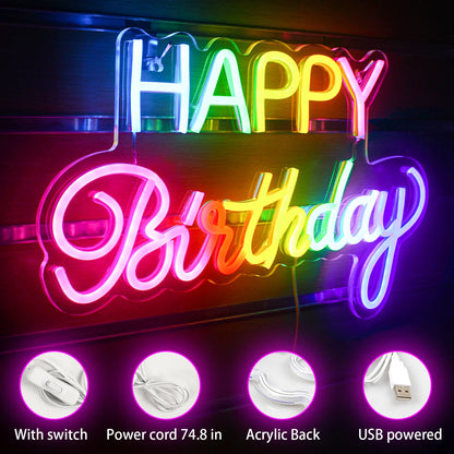 Happy Birth Neon Imitation Sign