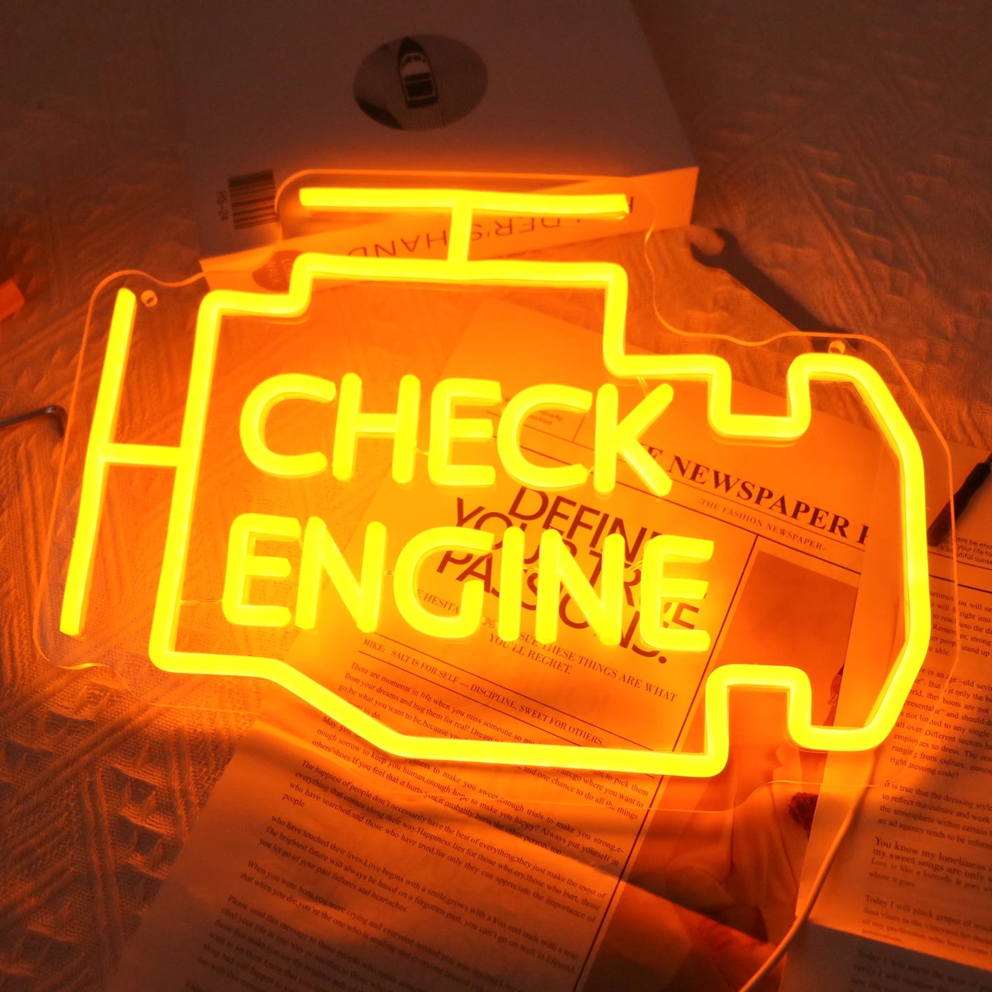 Check Engine Neon Imitation Sign