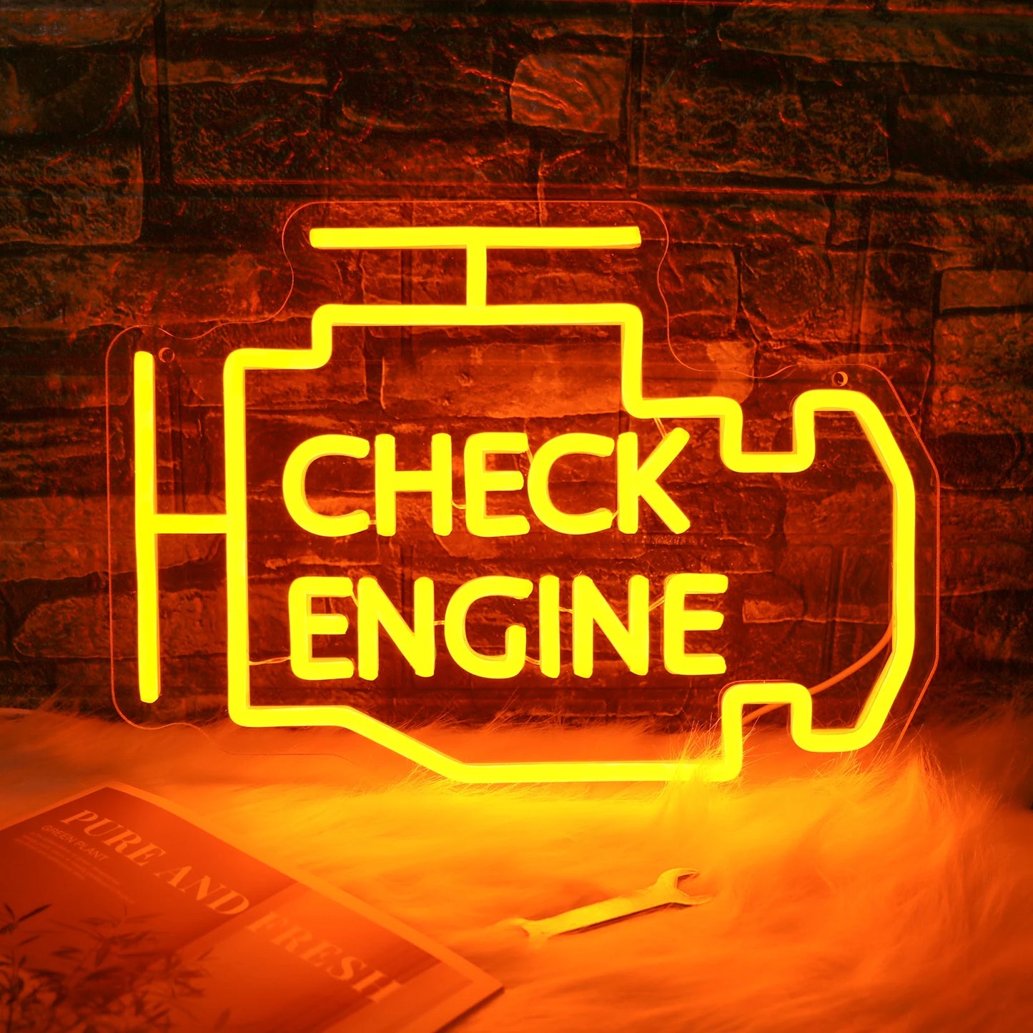 Check Engine Neon Imitation Sign