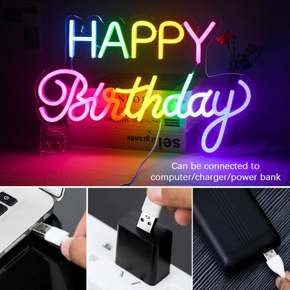 Happy Birth Neon Imitation Sign