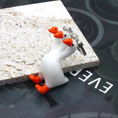 Resin Funny Goose Keychain